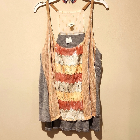 Anthropologie Tops - ❤️ NWT! ANTHROPOLOGIE TINY SEQUIN, VELVET, AND JERSEY TANK TOP, XS